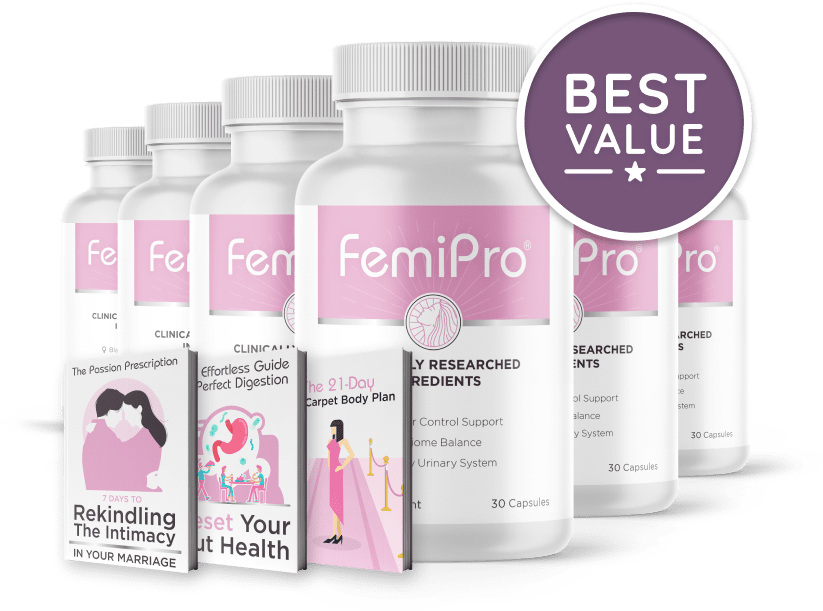 FemiPro 6 bottles – best value bladder supplement bundle with free ebooks